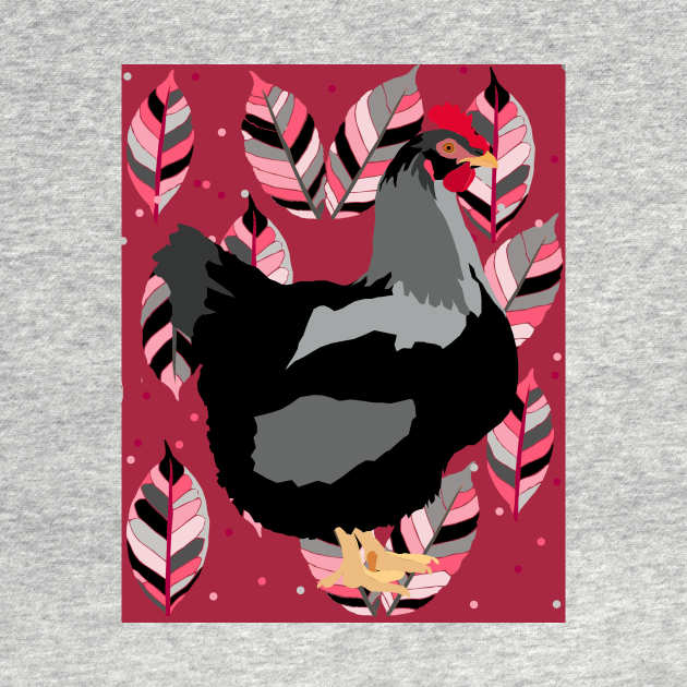 Backyard Chicken - Black by KA Textiles and Designs